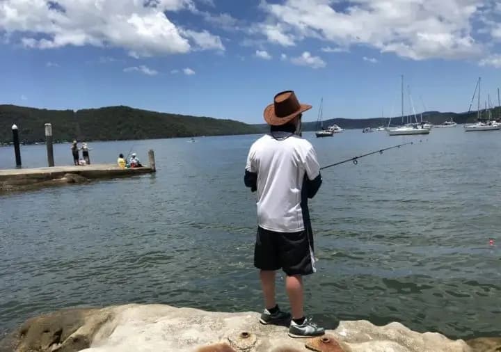 A gallery photo from the example memorial: out fishing