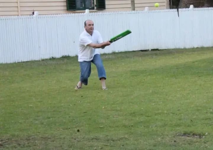 A gallery photo from the example memorial: playing cricket
